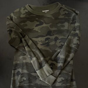 Old Navy Green Camouflage Crewneck